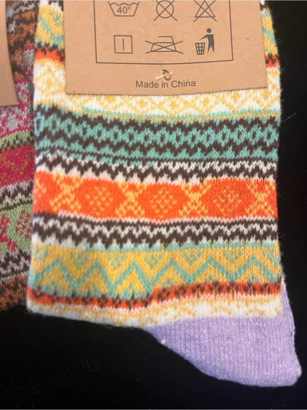 Vinakas Nordic NWT Patterned Crew Socks SET of 3 PAIRS